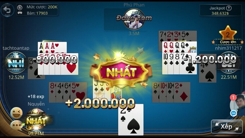 Giao diện game bài online ăn tiền thật tại casino Qh99